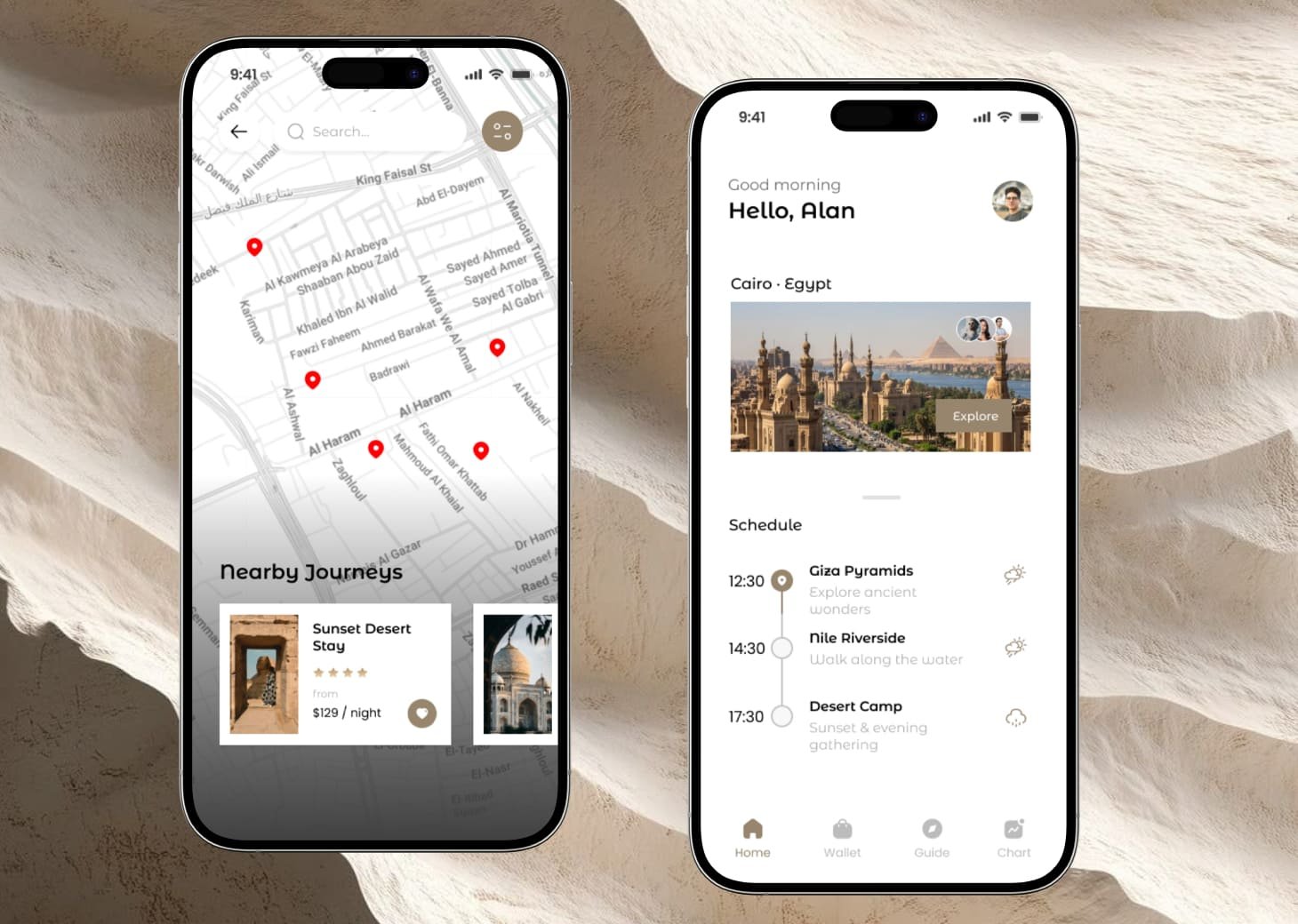 Avena travel planning app design detail